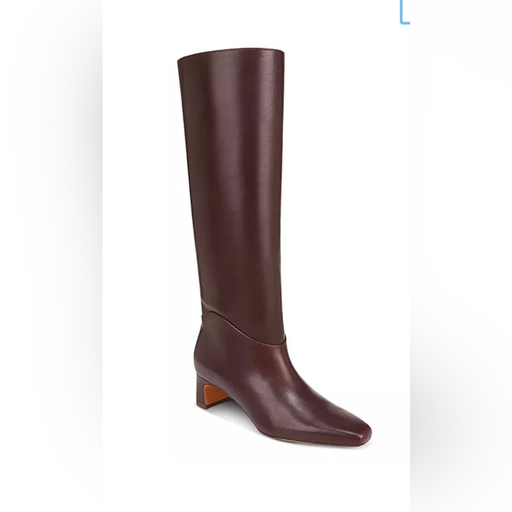 Vince Square Toe Tall Low Heel Boots